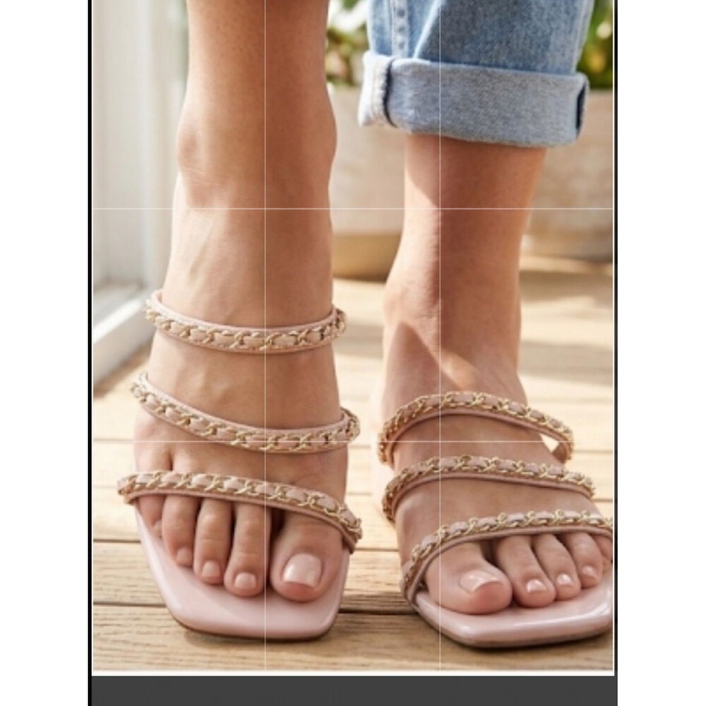 Tahari Pink and Gold Slide size 9 Sandals NWT